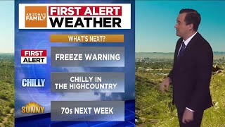 Freeze Warning hits the Phoenix-area, 70s around the corner