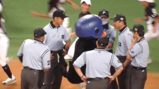 プロ野球オールスターゲーム２０１７　プロ野球審判部長つば九郎　大事な試合前に審判員全員に指示をだす！！ナゴヤドーム