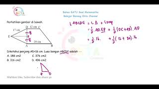 perhatikan gambar di bawah! Diketahui panjang AD = 16 cm, Luas ABCDE adalah... #matematika1menit