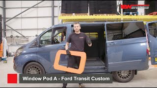 Vanshades Ford Transit Custom Window Pod® A Blind Installation