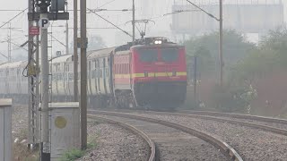 12101 LTT-HWH Jnaneswari Express with HWH WAP-4 rushing past BPHB