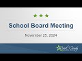 School Board Meeting - November 25, 2024