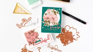 Simple Floral Cards Die Cutting And Hot Foiling   Spellbinders Anemone Blooms Collection