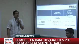 WATCH: How Comelec en banc voted on Poe's DQ cases