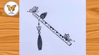 Krishna flute drawing| Easy drawing| Chitra
