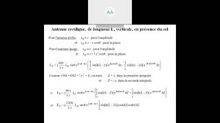 Cours d'antennes IVc : antenne au sol (Prof AEH ADANE)