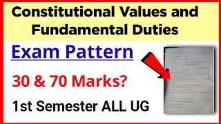 Constitutional Values and Fundamental Duties Exam Pattern / Question paper First Semester DU SOL |