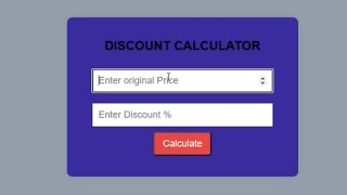 discount calculator using html css and javascript | web development