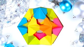 Многогранник из бумаги Кубооктаэдр. Origami Cuboctahedron