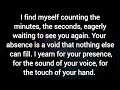 I find myself counting the minutes, the seconds, eagerly waiting to see you again. 🎯🫂 dm to df ✉️