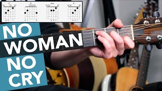 No Woman No Cry - 4 chord guitar song for beginners - Bob Marley