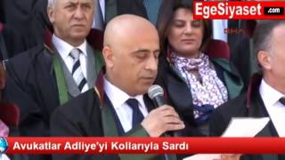 İzmirli Avukatlar Adliye'yi Kollarıyla Sardı