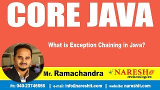 Core Java Tutorials | What is exception chaining in Java? | Mr.Ramchander