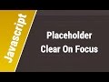 Javascript Arabic Tutorials - Clear Input Placeholder On Focus
