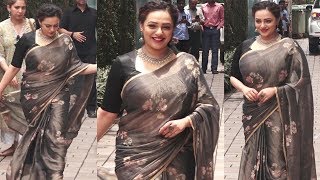 Nithya Menon CUTE Chubby Looks In Saree At Mission Mangal Trailer Launch