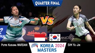 Putri Kusuma Wardani vs Sim Yu Jin Korea Masters 2024 Badminton | Quarter Final