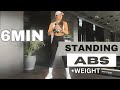 8 Minute STANDING ABS Workout with Weights (Flat Abs)