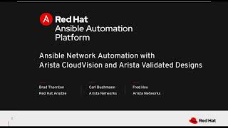 Ansible Network Automation with Arista CloudVision and Arista Validated Designs