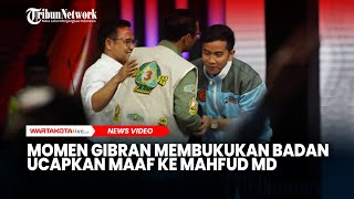 Momen Gibran Membukukan Badan  Ucapkan Maaf ke Mahfud MD Usai Debat Cawapres