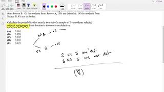 SOA Exam P Question 132 | Hypergeometric Distribution