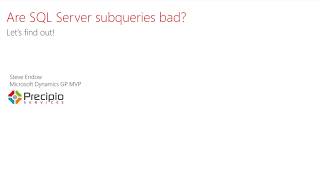 Are SQL Server Subqueries Bad??