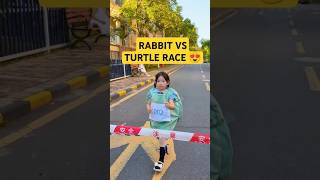 RACE CHALLENGE 😍龟兔赛跑：好可爱的小乌龟#shortS #angel #clown #rabbit #turtle #race #funny #comedyshorts