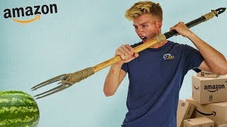 We built Apocalypse Survival Weapons using ONLY items bought on Amazon!!