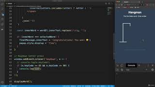 Hangman game using java-script part 6