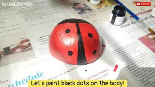 Let's make a Lovely Ladybug using a coconut shell 🥥| Hand made Crafts | Best out of waste | Fun time