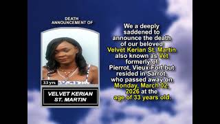 Velvet Kerian St. Martin ~ Short Obituary