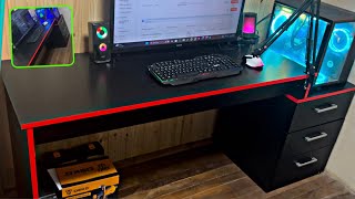 MESA GAMER DRX 5000 PRETA COM 3 GAVETAS - A MELHOR MESA GAMER CUSTO BENEFÍCIO