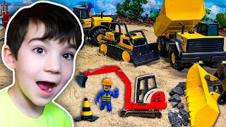 Lego City Construction Truck Story! | Toy Excavators, Cranes, and Building for Kids | JackJackPlays