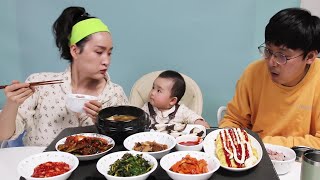 [집밥먹방] 냉장고에 있는 반찬 왕창 꺼내서 집밥먹방/mukbang