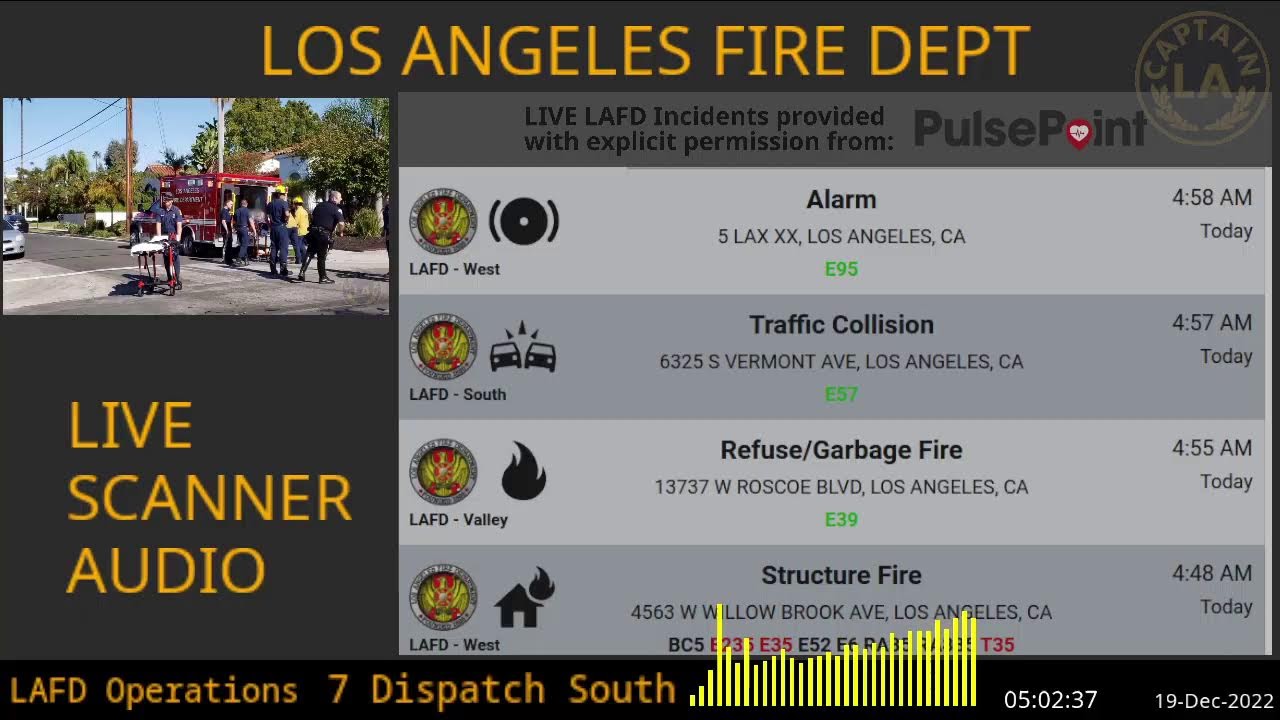 Lafd Live Los Angeles Fire Department Scanner Radio Fire Ems