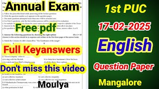 1st PUC english important questions for annual exam 2025 Kseab