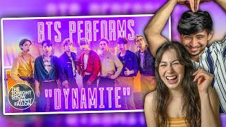 BTS Dynamite on The Tonight Show - FIRST TIME COUPLES REACTION!