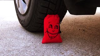 【車VS笑い袋】タイヤでいろいろな物を粉砕してみた。soft Things by Car！車実験