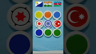 Caribbean 🇧🇶 India 🇮🇳 And Azerbaijan 🇦🇿 Flag Colour Droping Art || #trending #shorts