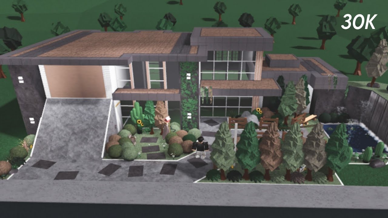 Roblox | Bloxburg: 30k Botanical Modern Aesthetic Mansion - Speedbuild ...