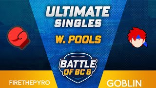 FireThePyro (Mii Brawler) vs Goblin (Roy) - Ultimate Singles Winners Pools - Battle of BC 6