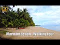 4K Koh Samui 2021 - Maenam beach VIRTUAL WALKING TOUR | Empty beach - Streets of Thailand