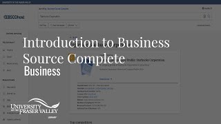 Introduction to Business Source Complete