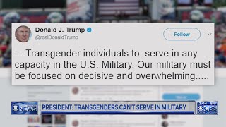 Trump tweets military will no longer accept transgender individuals