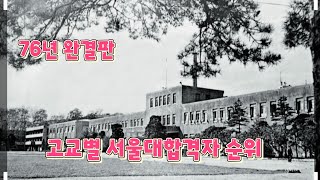 76년 고교별 서울대 합격자 순위, 완결판