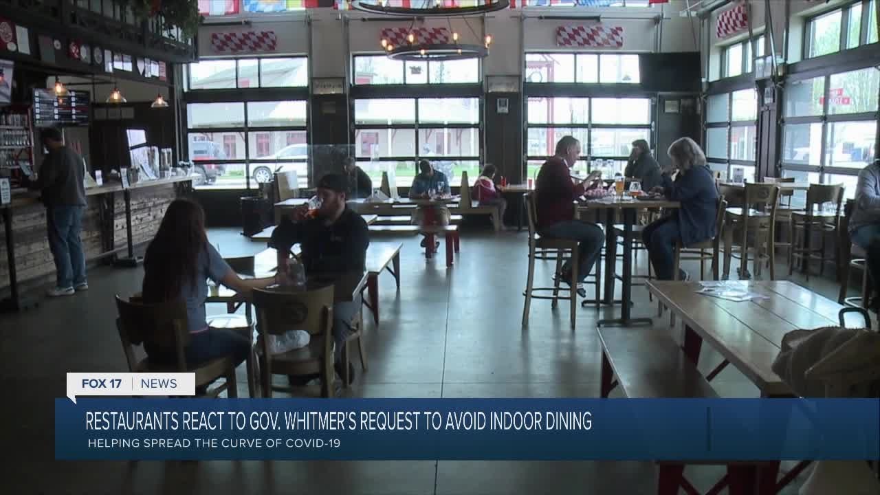 Restaurants React To Gov. Whitmer's Request To Avoid Indoor Dining ...