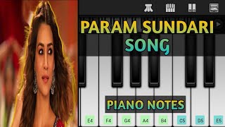 PARAM SUNDARI SONG | KRITI SANON | PIANO NOTES | PERFECT PIANO | LIN SHE'S Music |