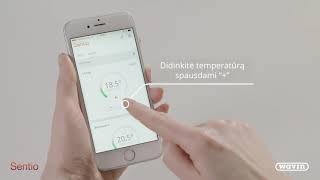 Kaip nustatyti temperatūrą WAVIN SENTIO mobilioje aplikacijoje?