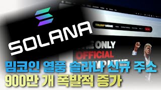 '밈코인 열풍' 솔라나, 신규 주소 900만 개 폭발적 증가