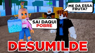 USEI A CONTA NOOB PRA TESTAR A HUMILDADE DOS JOGADORES DE BLOX FRUITS