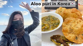 Making aloo puri first time in Korea...so tough🇰🇷😭